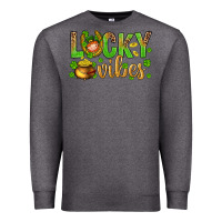 Charcoal Heather St. Patricks day lucky vibes Premium Sweatshirt - BundleAndBundleShop