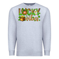 Heather Grey St. Patricks day lucky vibes Premium Sweatshirt - BundleAndBundleShop