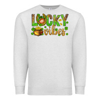 Oatmeal Heather St. Patricks day lucky vibes Premium Sweatshirt - BundleAndBundleShop