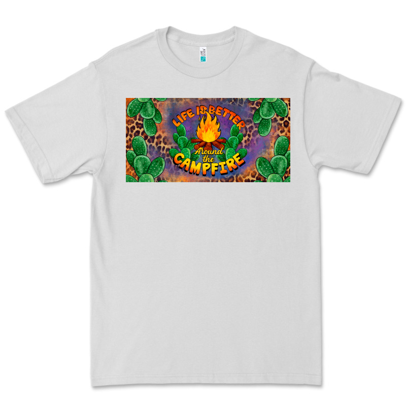 Life Is Better Around The Campfire License Plate Premium Tee by BarkalooDesign | Teevron