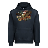 Navy Freedom America Eagle 4th of july Urban Hoodie - HowdyJamesFarm