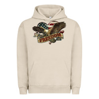 Pigment French Oak Freedom America Eagle 4th of july Urban Hoodie - HowdyJamesFarm