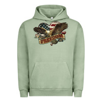 Pigment Oil Green Freedom America Eagle 4th of july Urban Hoodie - HowdyJamesFarm