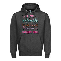 Charcoal Heather if my mouth doesn't say it my face totally will Zipper Hoodie - MaliasSmallBusiness