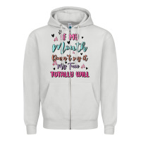 Dove Grey if my mouth doesn't say it my face totally will Zipper Hoodie - MaliasSmallBusiness