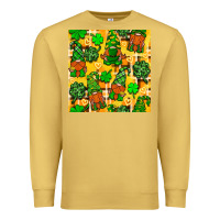Antique Gold St. Patricks gnomies seamless pattern Premium Sweatshirt - BundleAndBundleShop