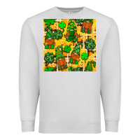Dove Grey St. Patricks gnomies seamless pattern Premium Sweatshirt - BundleAndBundleShop