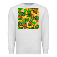Oatmeal Heather St. Patricks gnomies seamless pattern Premium Sweatshirt - BundleAndBundleShop