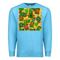 Ocean Blue St. Patricks gnomies seamless pattern Premium Sweatshirt - BundleAndBundleShop