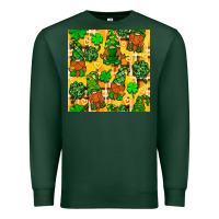 Sports Green St. Patricks gnomies seamless pattern Premium Sweatshirt - BundleAndBundleShop