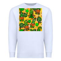 White St. Patricks gnomies seamless pattern Premium Sweatshirt - BundleAndBundleShop