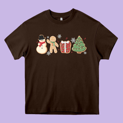 Christmas Gingerbread Cookies Heavy Core Tee Designed By Maliassmallbusiness