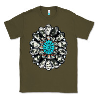 Army Green cowhide aztec gemstone Classic Tee - RanaPortraitStore