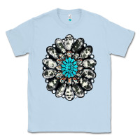 Dusty Blue cowhide aztec gemstone Classic Tee - RanaPortraitStore