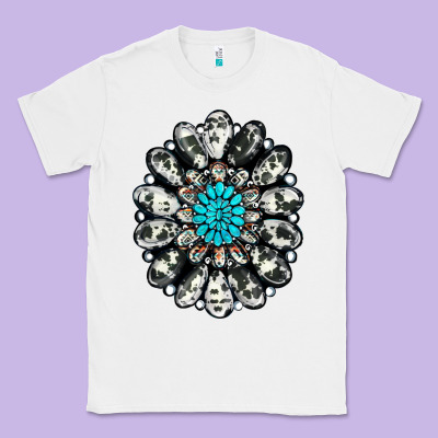Cowhide Aztec Gemstone Classic Tee Designed By Ranaportraitstore