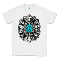 White cowhide aztec gemstone Classic Tee - RanaPortraitStore