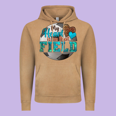 My Heart Is On That Field Soccer Vintage Hoodie Designed By Hra Design Shop