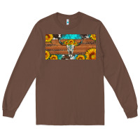 Chestnut longhorn bull skull license plate Long Sleeve Tee - Artiststas