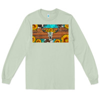 Matcha longhorn bull skull license plate Long Sleeve Tee - Artiststas