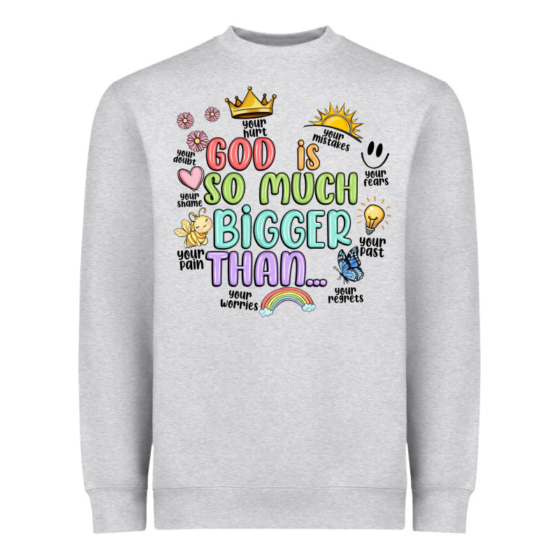 God Is Bigger Heavyweight Sweatshirt by JahusDesignShop | Teevron