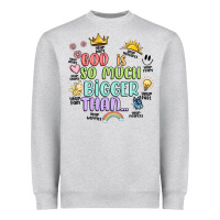 Heather Grey god is bigger Heavyweight Sweatshirt - JahusDesignShop