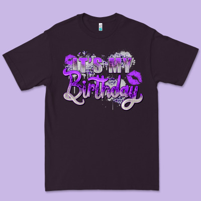 Purple Its My Birthday Premium Tee Designed By Zillion Design Studio
