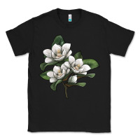 Black Magnolia Flower Illustration Classic Tee - LillyAllenDesigns