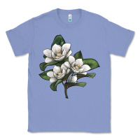 Colony Blue Magnolia Flower Illustration Classic Tee - LillyAllenDesigns