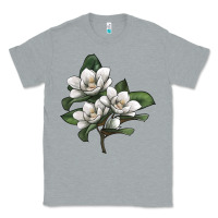 Heather Grey Magnolia Flower Illustration Classic Tee - LillyAllenDesigns