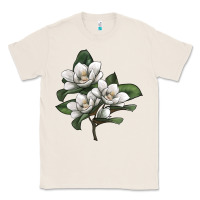 Natural Magnolia Flower Illustration Classic Tee - LillyAllenDesigns