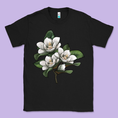 Magnolia Flower Illustration Classic Tee Designed By Lillyallendesigns