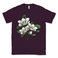 Plum Magnolia Flower Illustration Classic Tee - LillyAllenDesigns