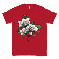 Red Magnolia Flower Illustration Classic Tee - LillyAllenDesigns