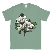 Sage Magnolia Flower Illustration Classic Tee - LillyAllenDesigns