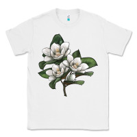 White Magnolia Flower Illustration Classic Tee - LillyAllenDesigns