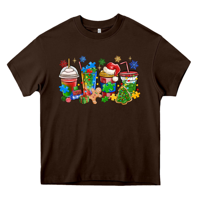 Autism Awareness Christmas Coffee Heavy Core Tee by MaliasSmallBusiness | Teevron