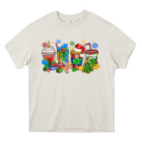Cream autism awareness christmas coffee Heavy Core Tee - MaliasSmallBusiness