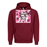 Burgundy stronger than the storm Zipper Hoodie - MaliasSmallBusiness