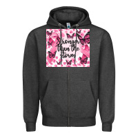 Charcoal Heather stronger than the storm Zipper Hoodie - MaliasSmallBusiness