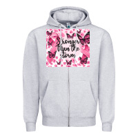 Heather Grey stronger than the storm Zipper Hoodie - MaliasSmallBusiness
