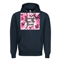 Navy stronger than the storm Zipper Hoodie - MaliasSmallBusiness