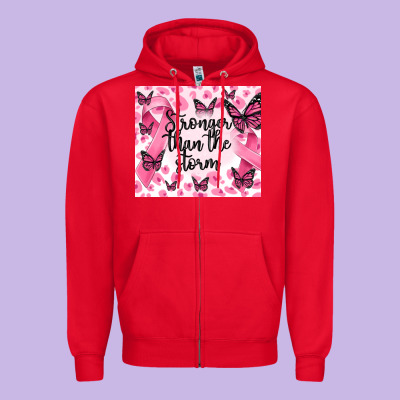 Stronger Than The Storm Zipper Hoodie Designed By Maliassmallbusiness