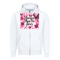White stronger than the storm Zipper Hoodie - MaliasSmallBusiness