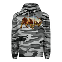 Slate Camo Bison Silhouette Desert Landscape Premium Hoodie - Bettercallsaul