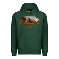 Sports Green Bison Silhouette Desert Landscape Premium Hoodie - Bettercallsaul