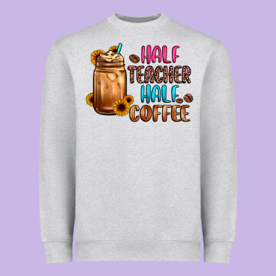 Half Teacher Half Coffee Heavyweight Sweatshirt Designed By Jahusdesignshop