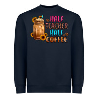 Navy half teacher half coffee Heavyweight Sweatshirt - JahusDesignShop