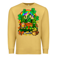 Antique Gold st. patricks gnomes truck with rainbow Premium Sweatshirt - BundleAndBundleShop