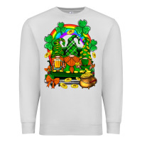 Dove Grey st. patricks gnomes truck with rainbow Premium Sweatshirt - BundleAndBundleShop