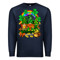 Navy st. patricks gnomes truck with rainbow Premium Sweatshirt - BundleAndBundleShop